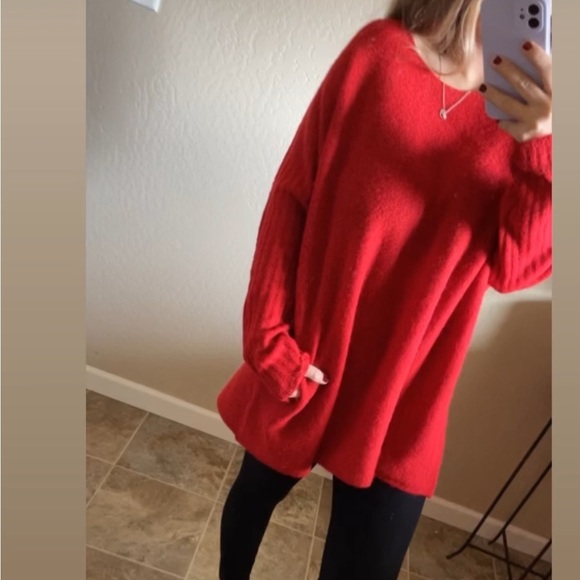 Sahara Red Cozy‎ Knit Sweater - Picture 2 of 9